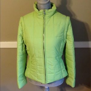 Lime green winter jacket by petite sophisticate